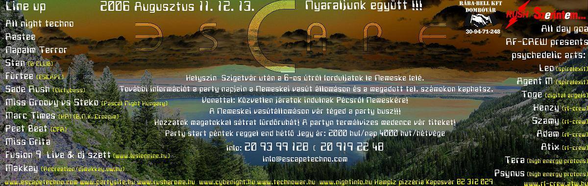 Escape Open Air Techno Festival flyer