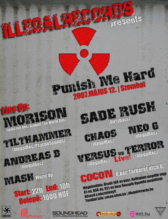 Cocon & Illegalrecords presents Punish Me hard flyer