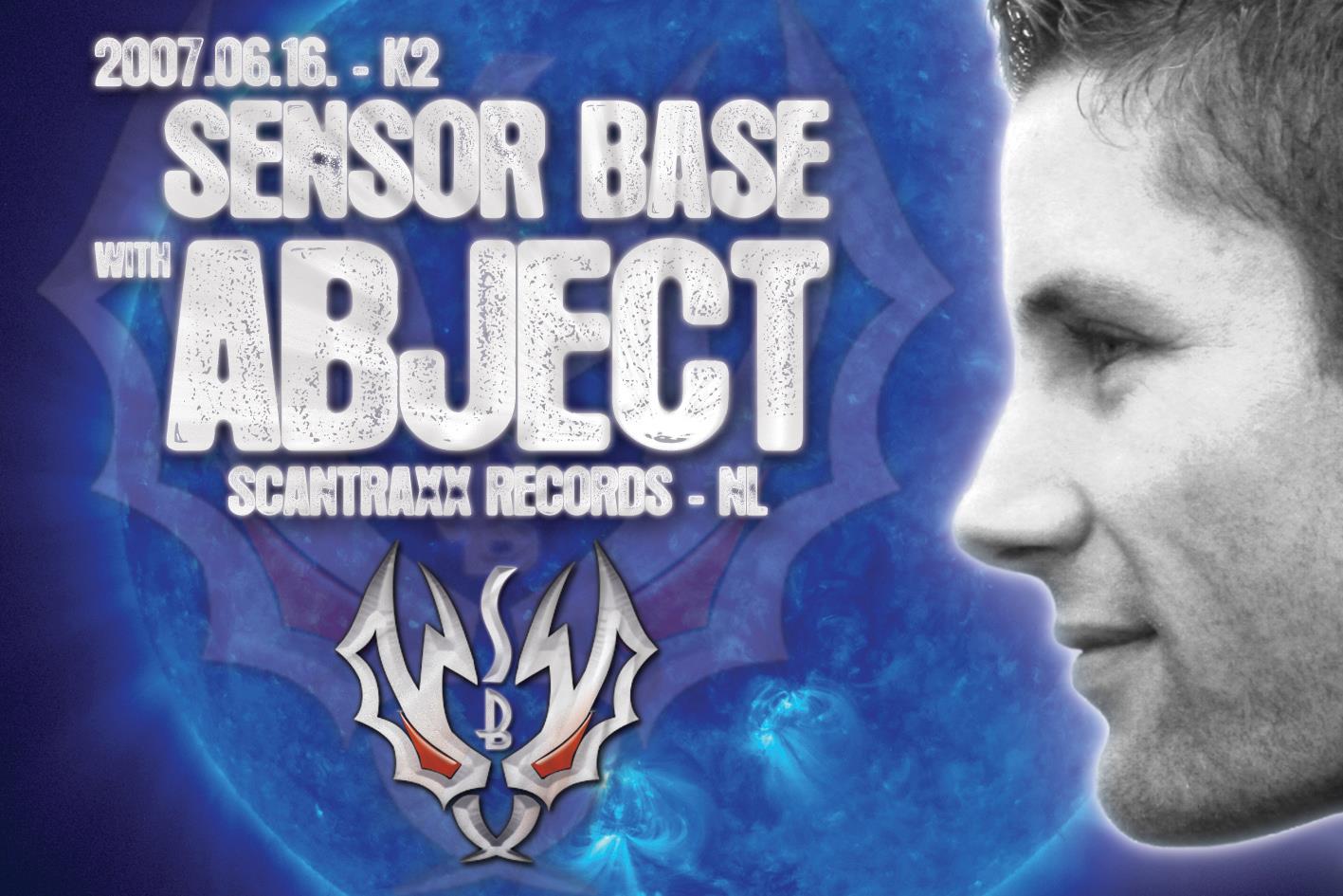 Club K2 & Sensor Base with Abject flyer