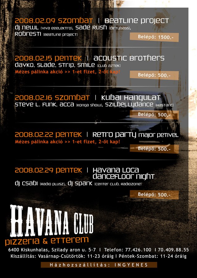 Havana club pres. Beatline Project with Newl flyer