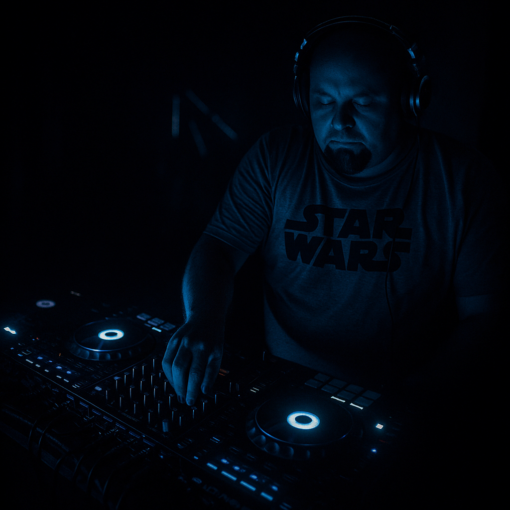 Sade Rush behind the decks playing techno